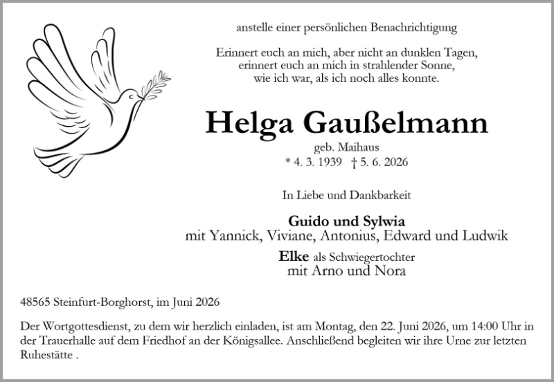 Profilbild von Anzeige Helga Gau&szlig;elmann